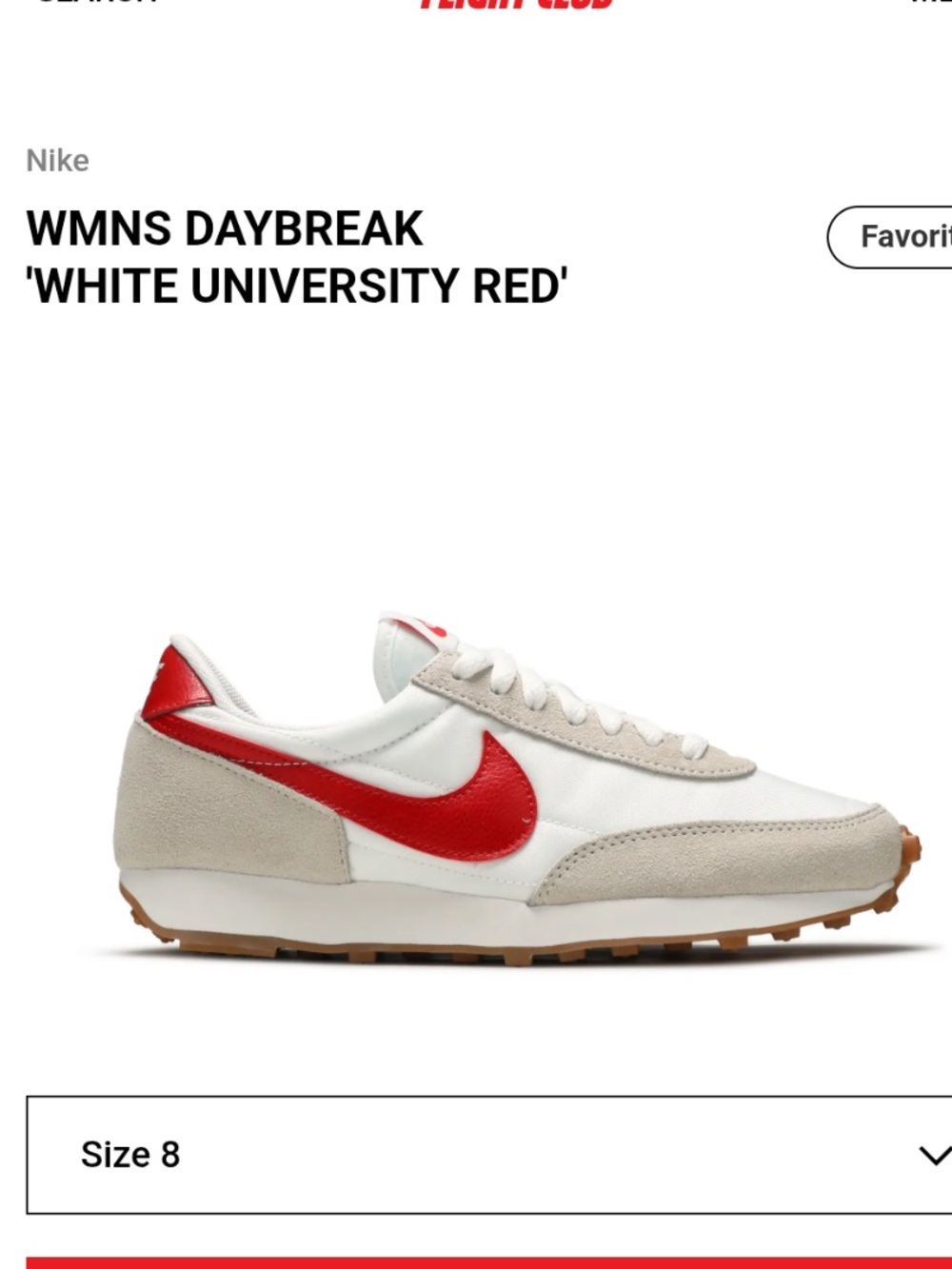 Nike WMNS Daybreak “White University Red” Size 8